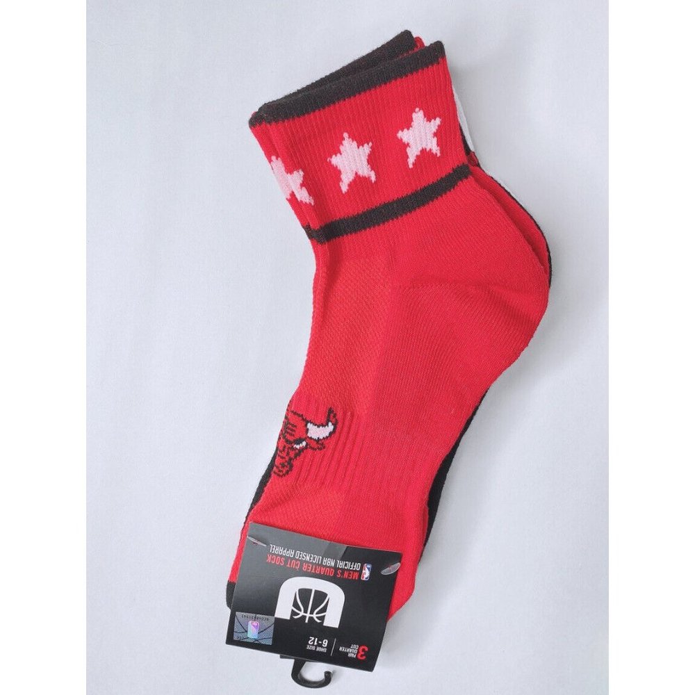 🔥The Bulls Socks Chicago Bulls Official NBA Clothing‎ Stars Bull Logo 3 Pair - Picture 4 of 5